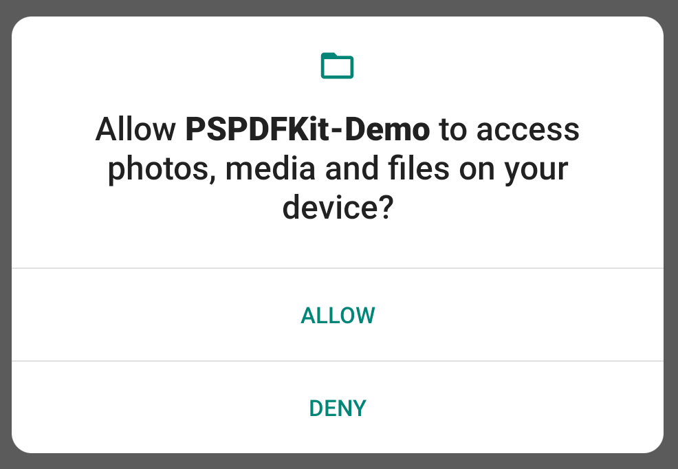 Runtime permissions dialog