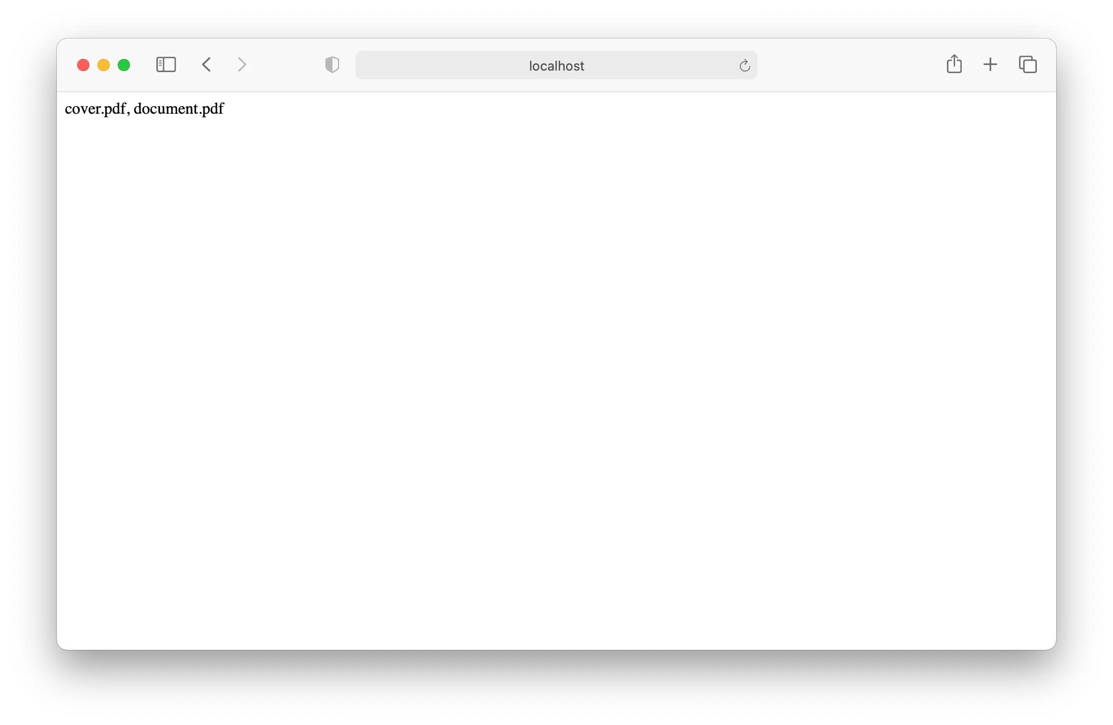 A webpage with two file names