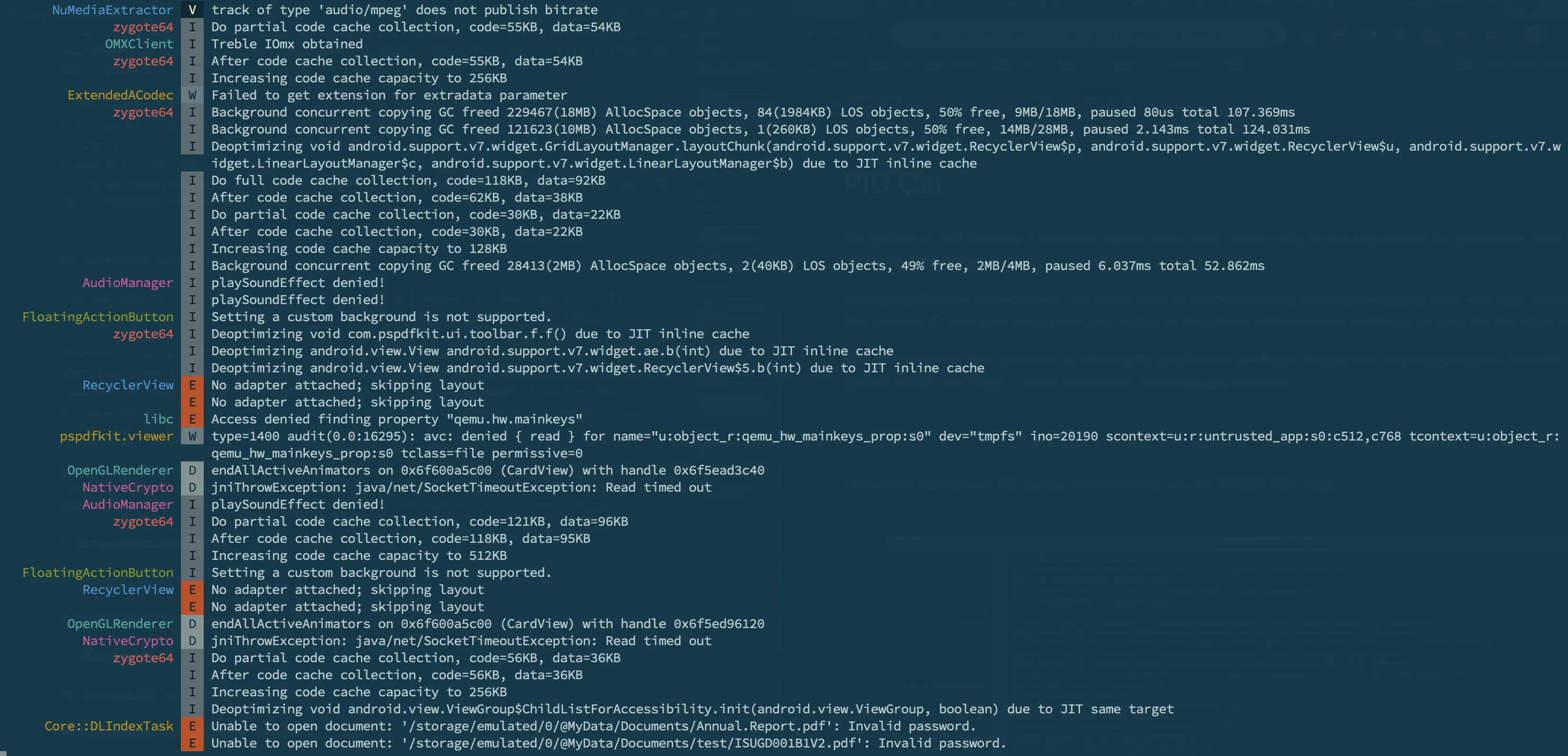 PIDCat output