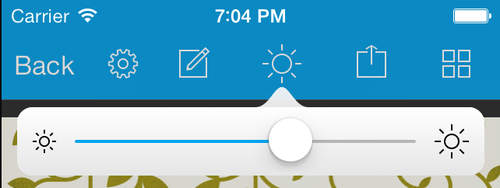 The brightness popover