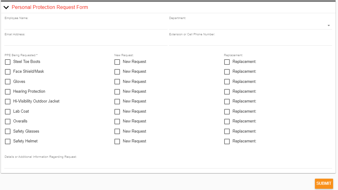 ppe requisition form