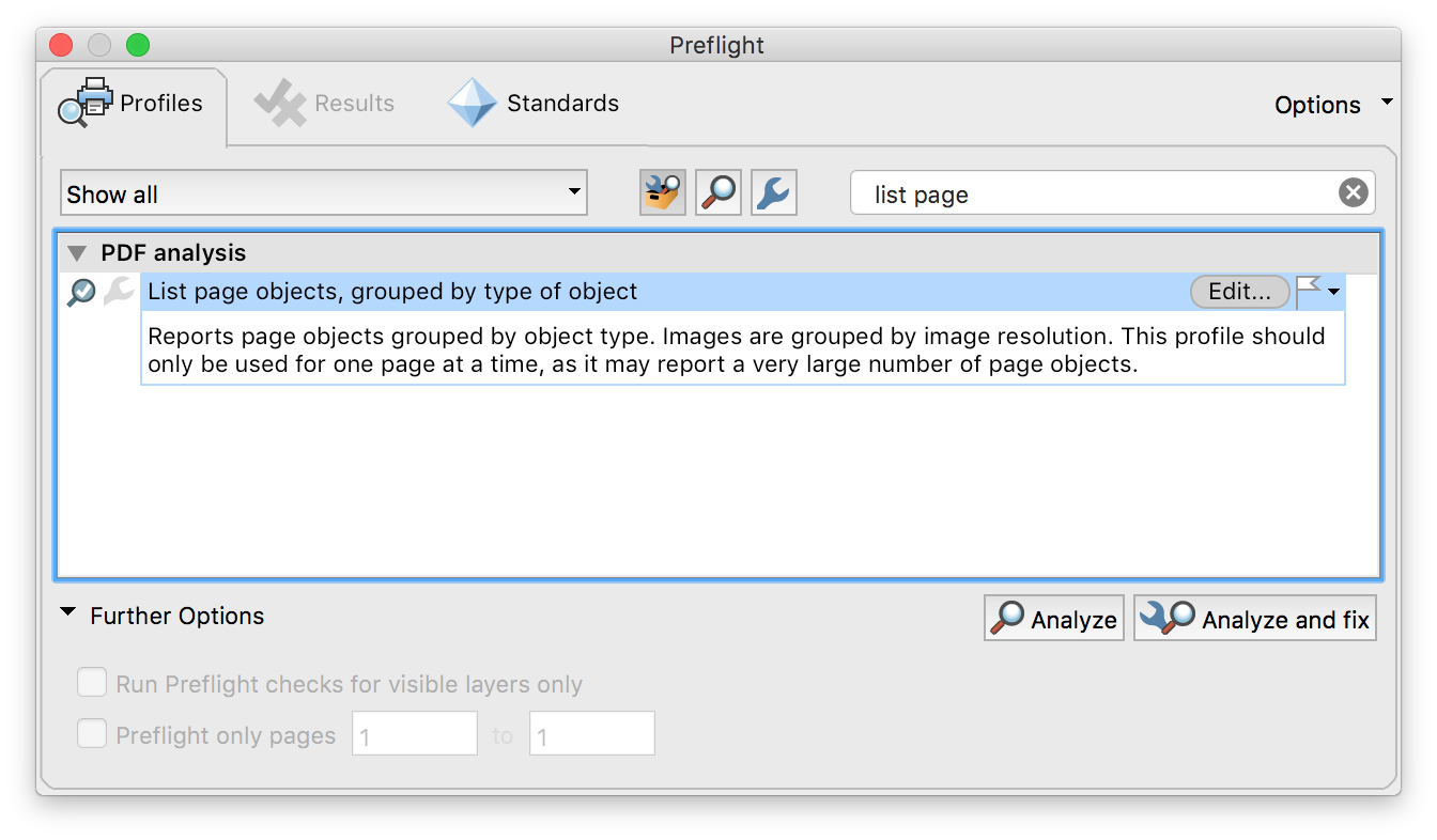 Preflight Main Screen