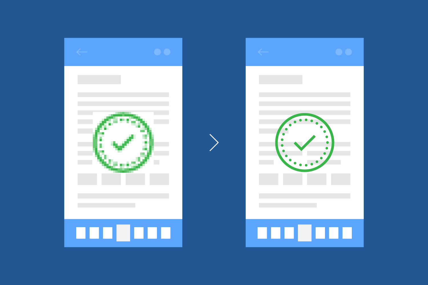 Use vector stamps instead of blurry shapes