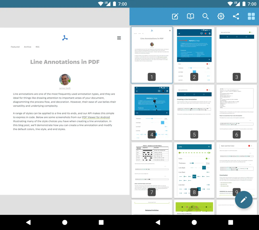 Screenshots of generated PDF