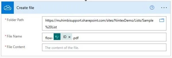Creating a file