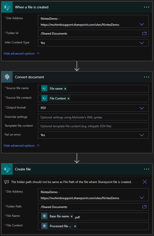 print to pdf using power automate