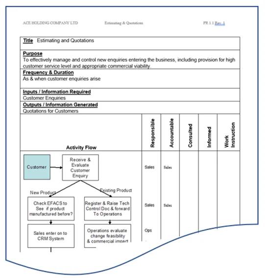 Procedure document format