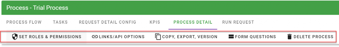 Process detail button