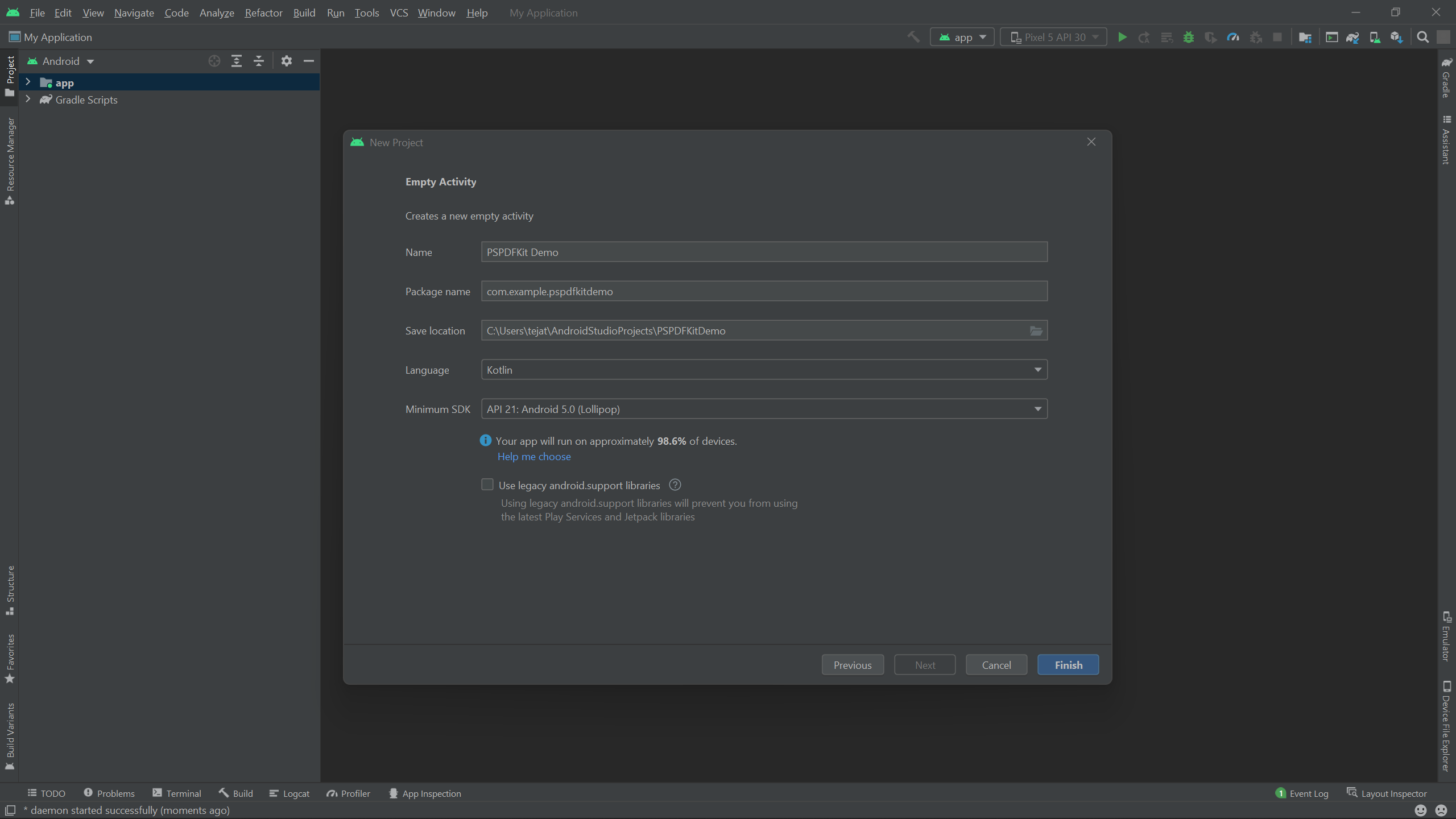 Android image viewer library wizard for project setup