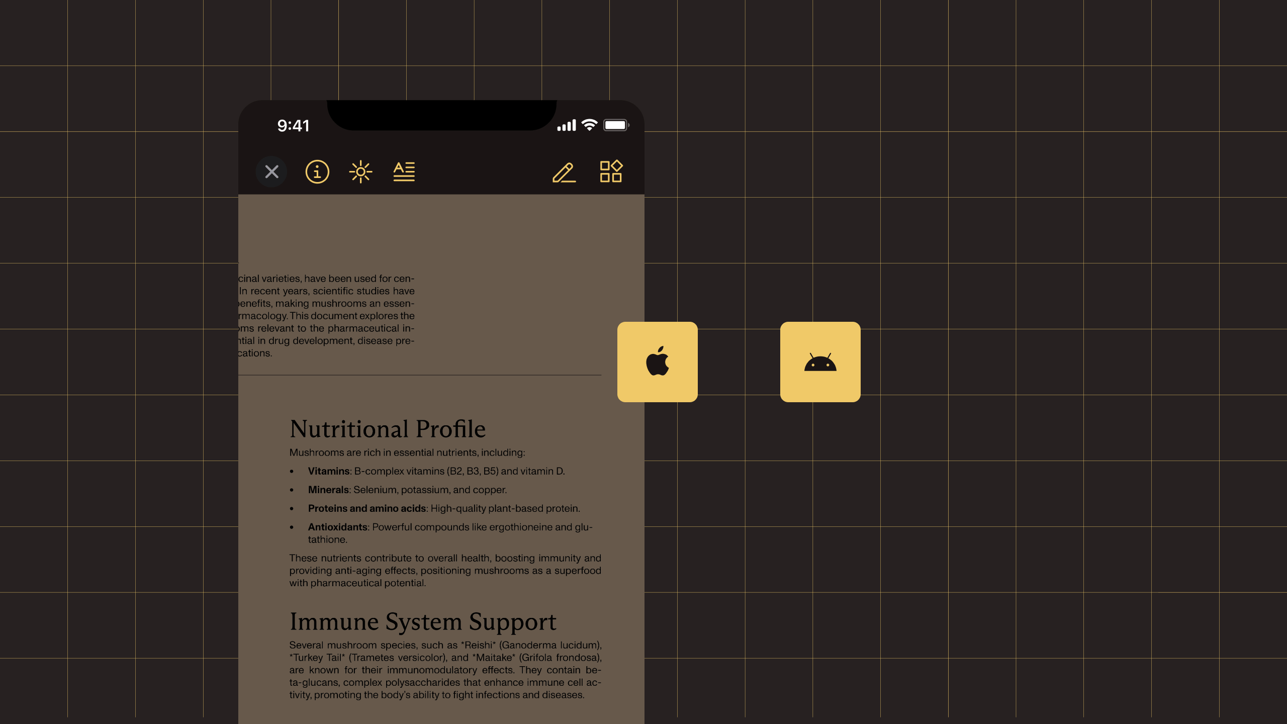 Mobile UI with iOS and Android icons