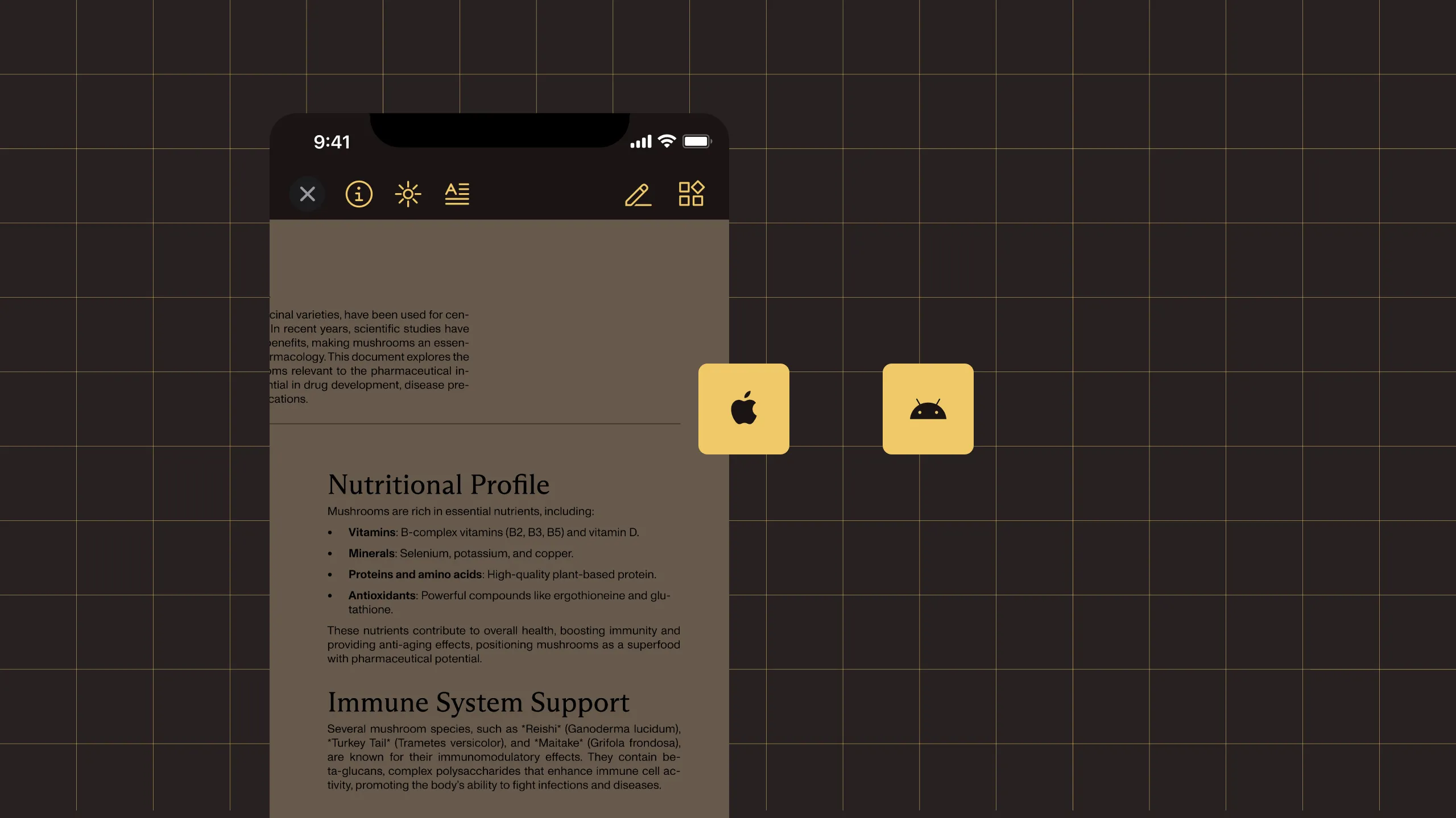 Mobile UI with iOS and Android icons