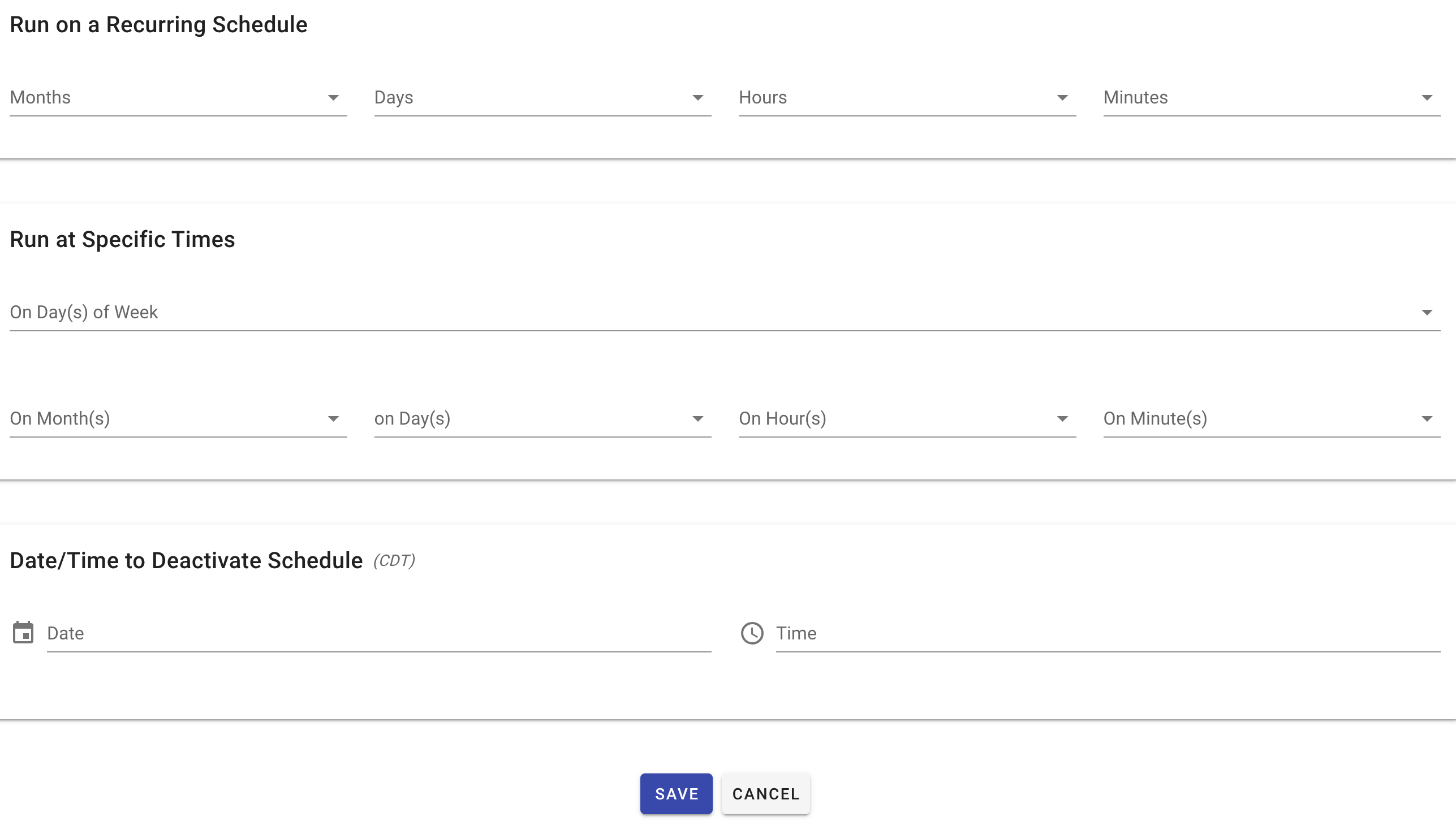 Recurring Schedule Options