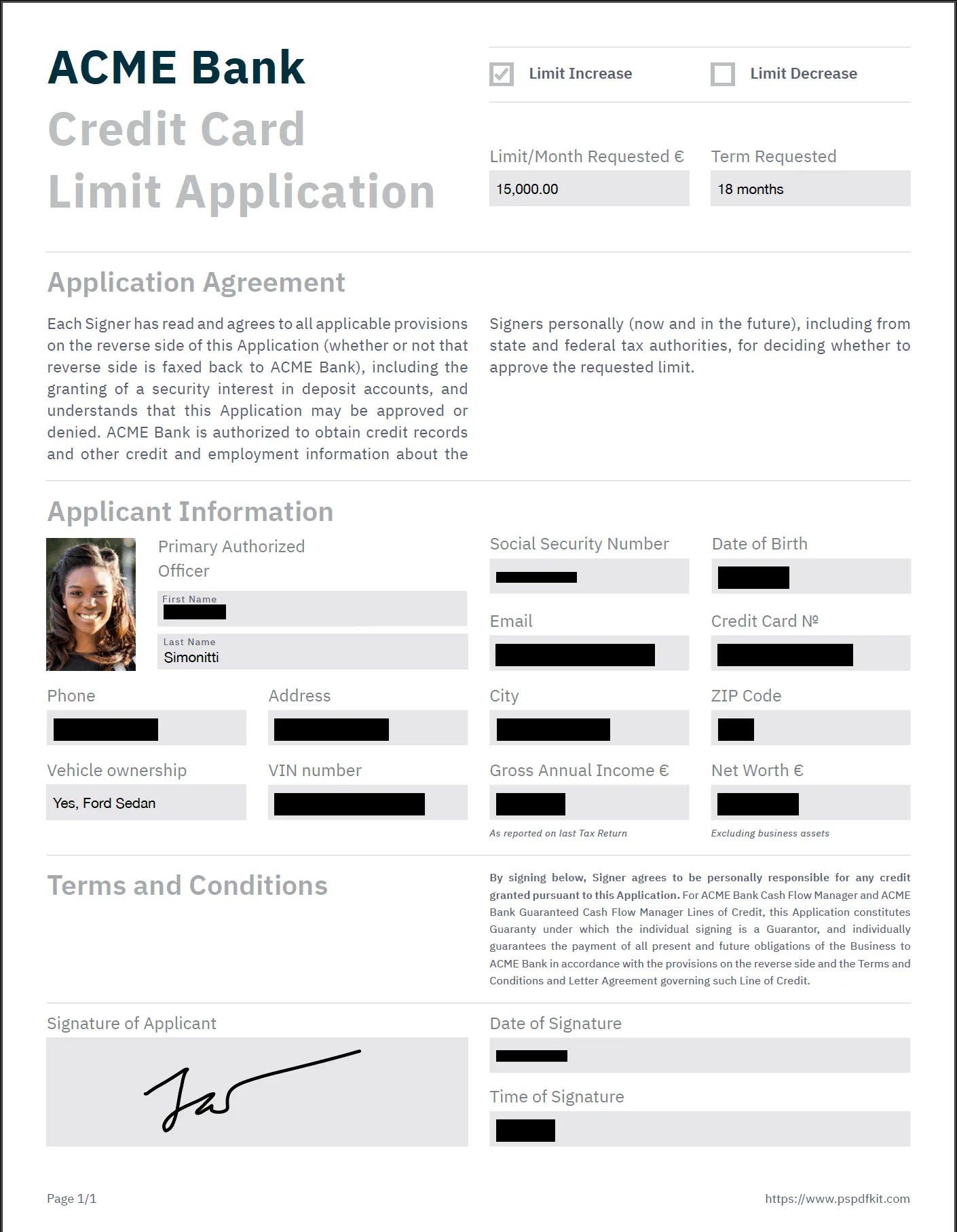 Document with permanent redactions applied