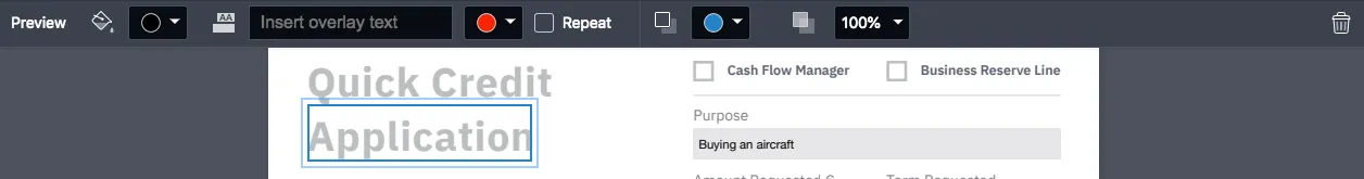 Toolbar options for redaction annotations