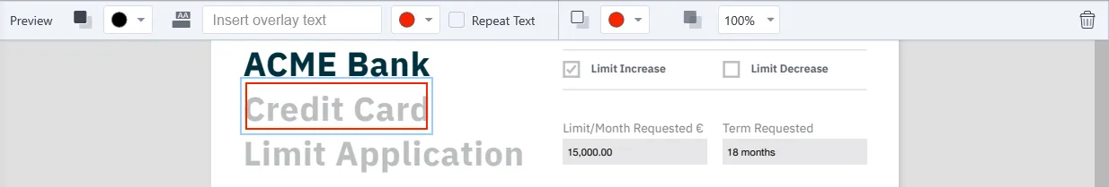 Toolbar options for redaction annotations