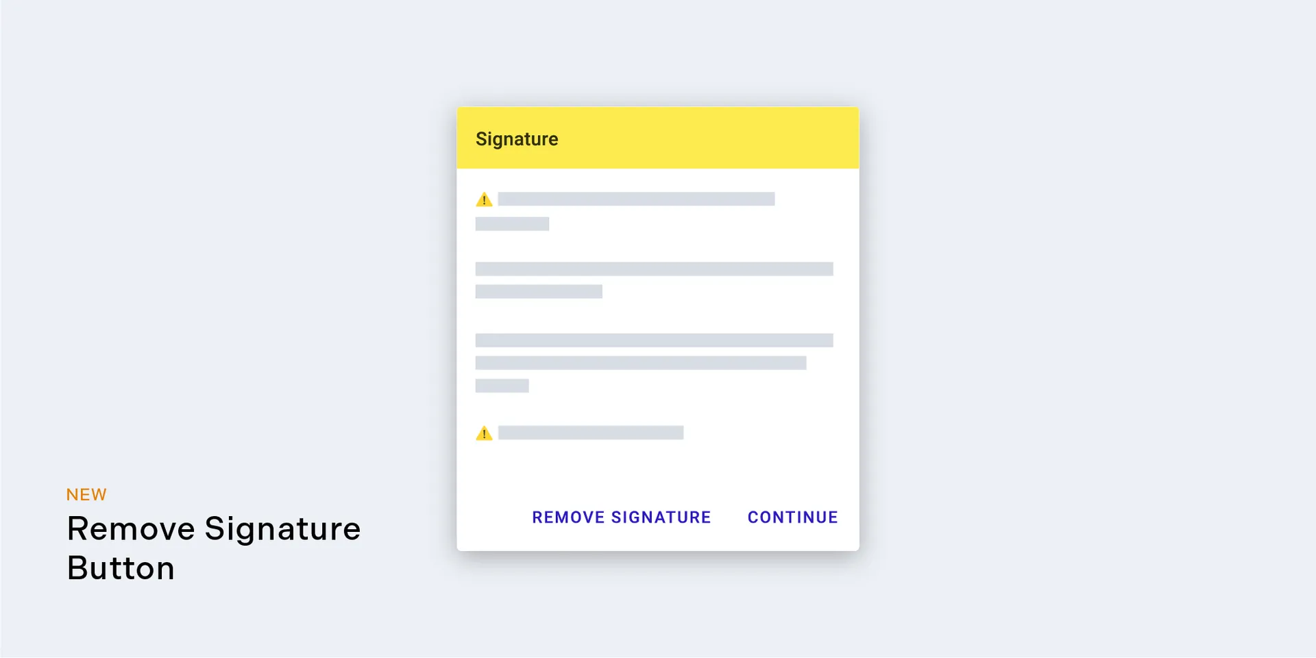 Remove Signature Button