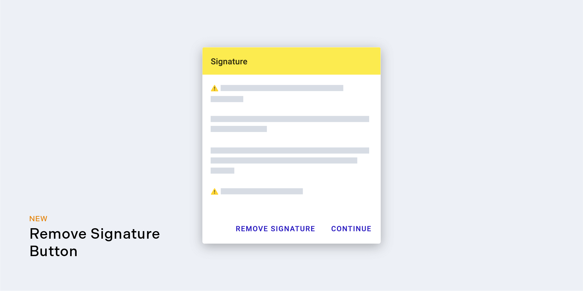 Remove Signature Button