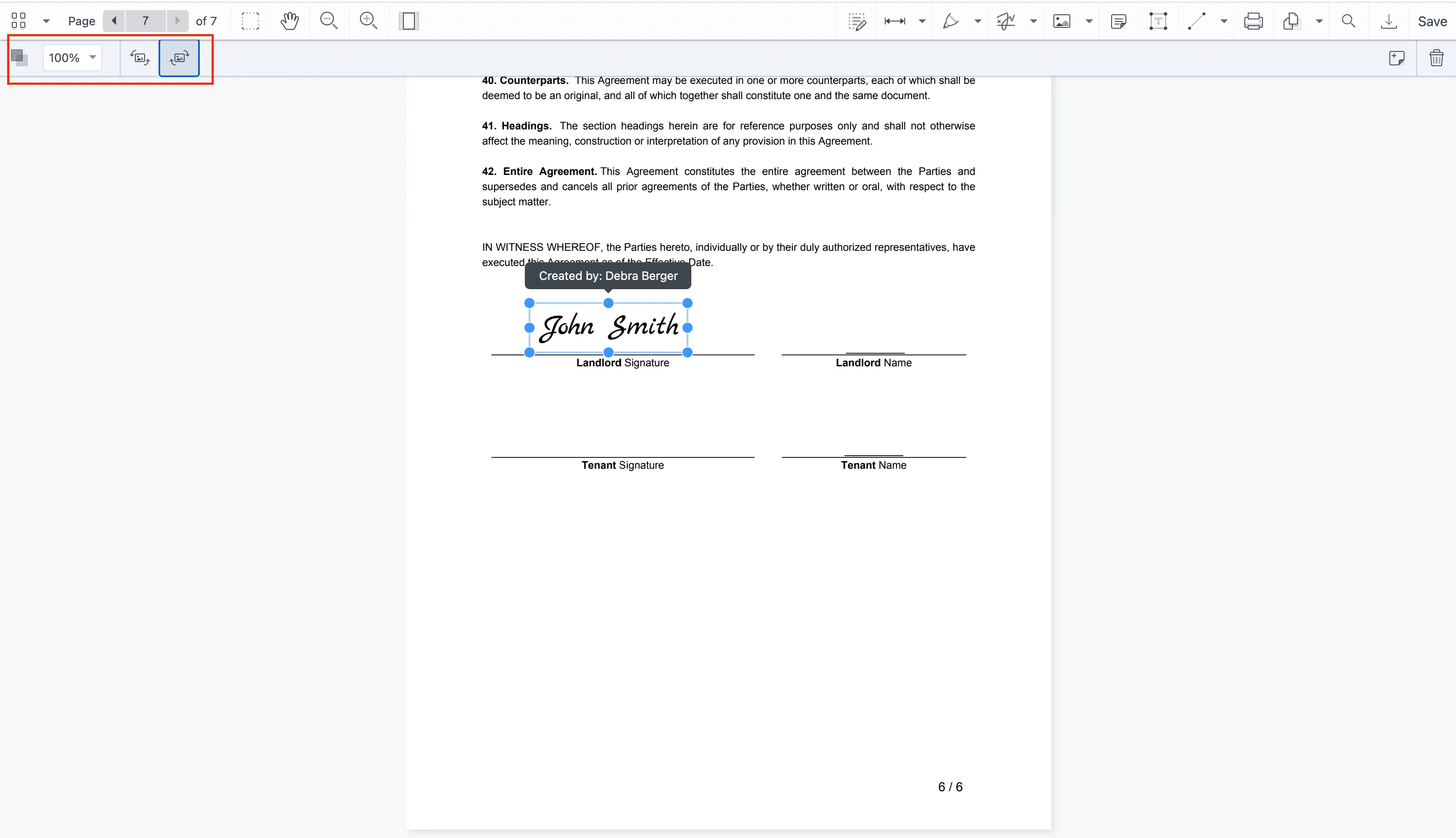 Modify signature