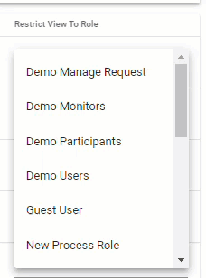 Role restriction configuration dialog animation