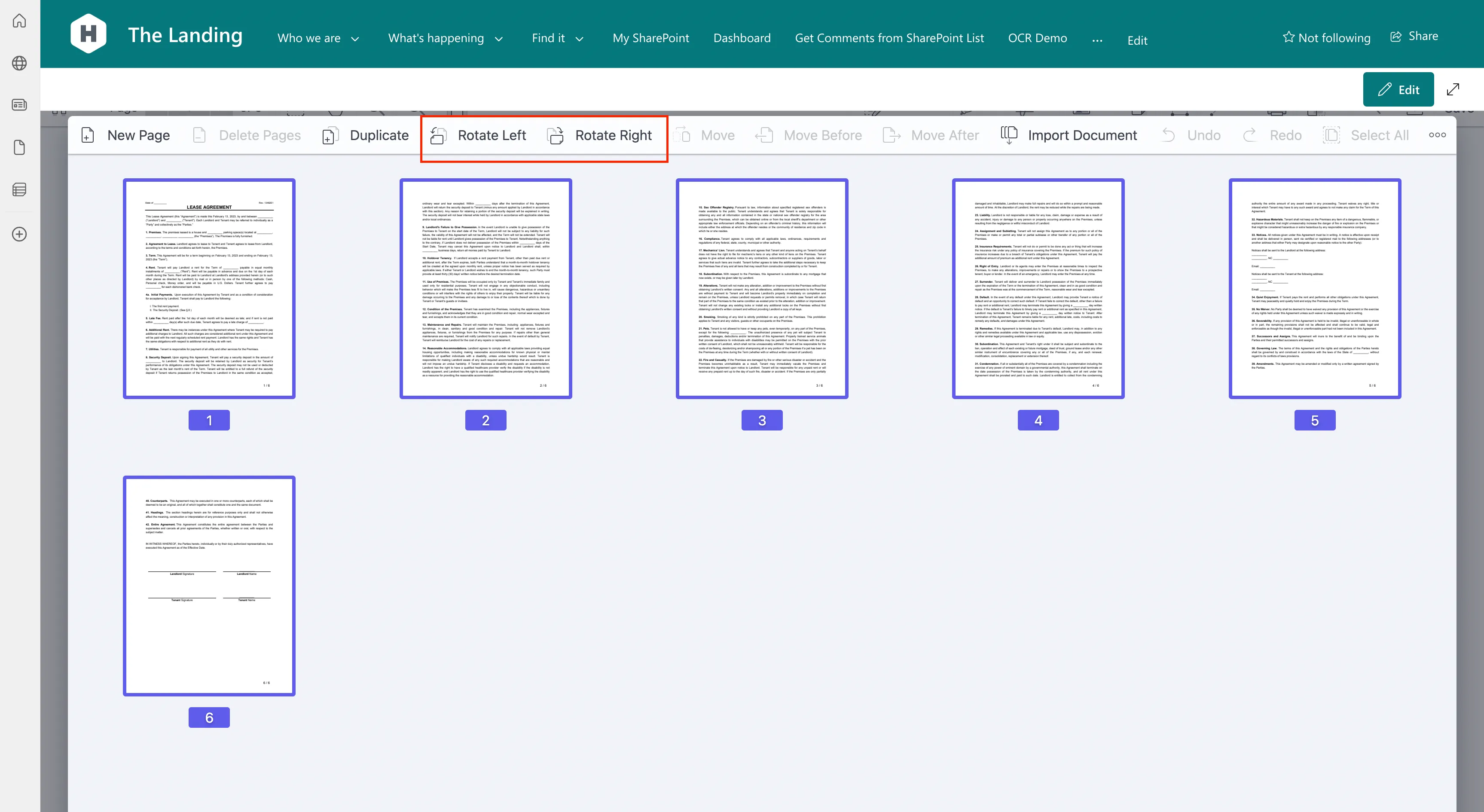 Rotate PDF document
