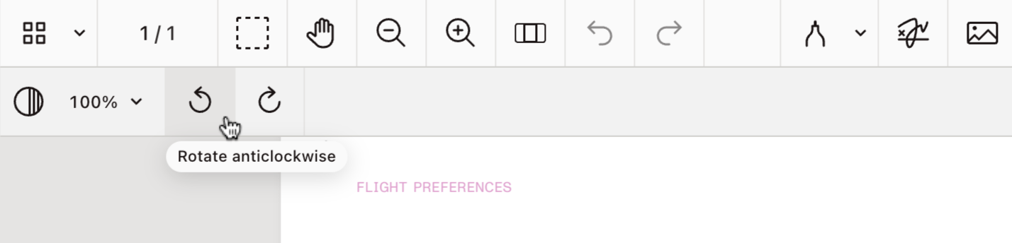 Widget rotation with toolbar buttons