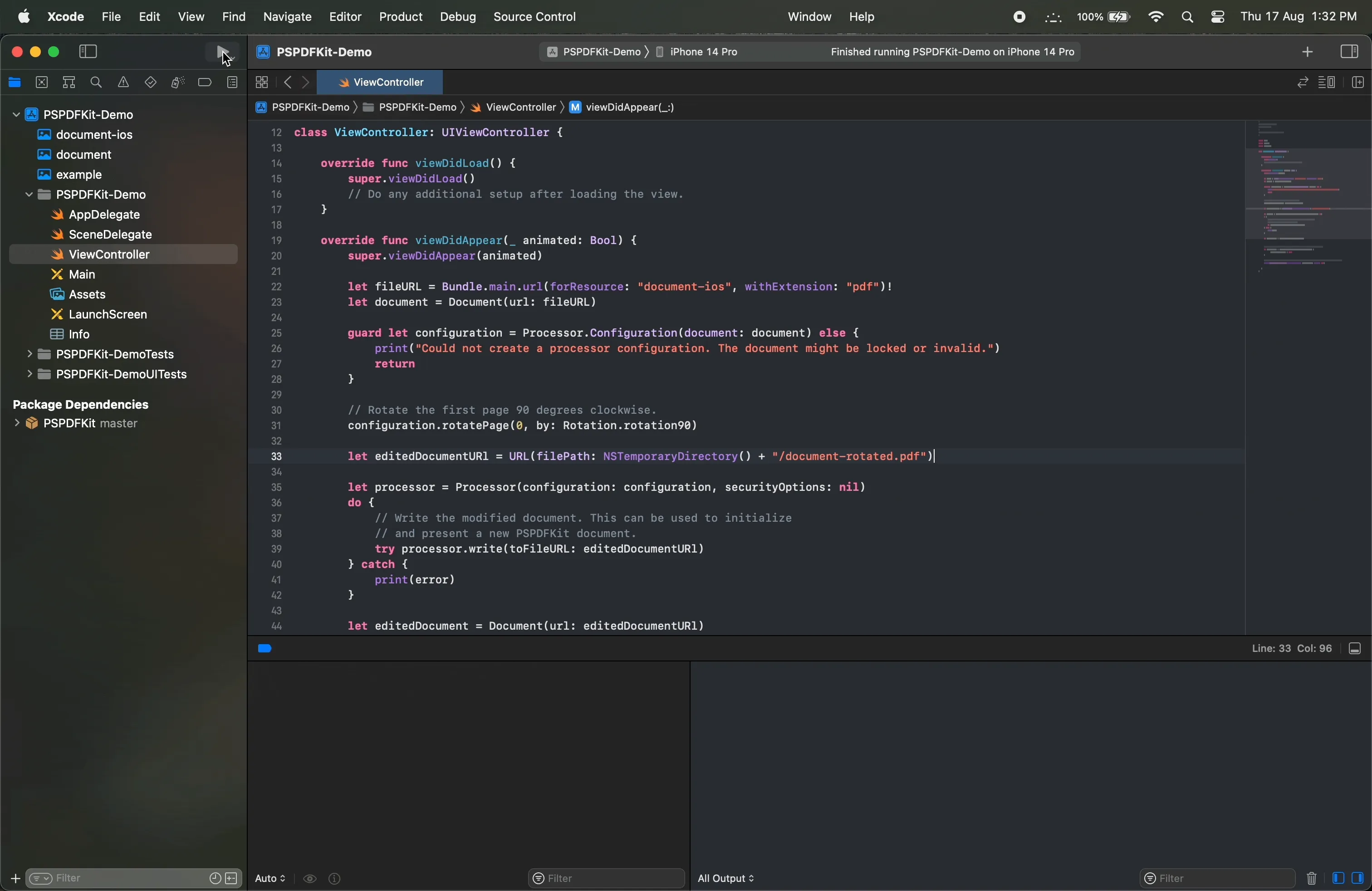 gif showing the working example on a simulator