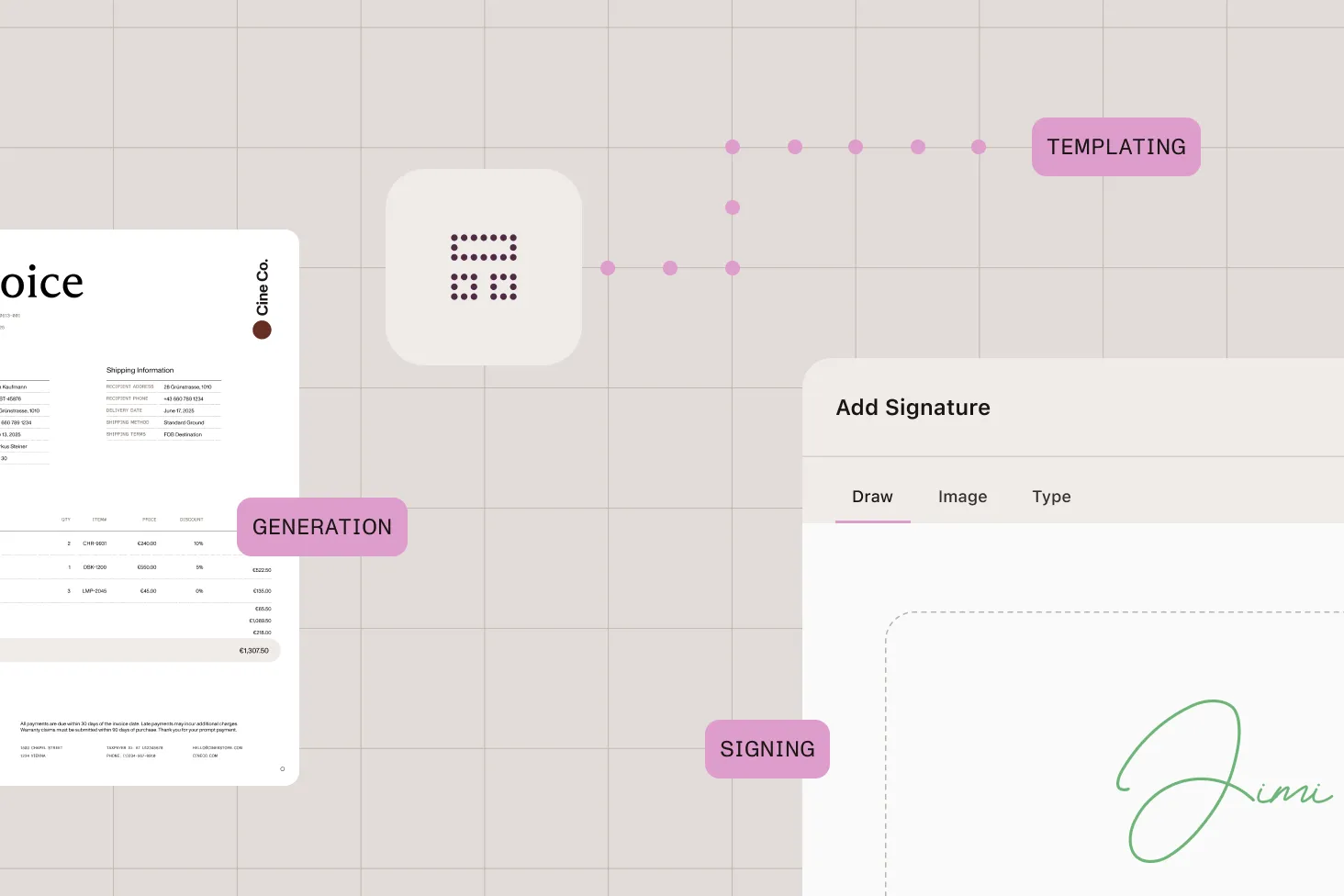 Nutrient Documents for Salesforce showing document generation, editing, signing, and template management capabilities