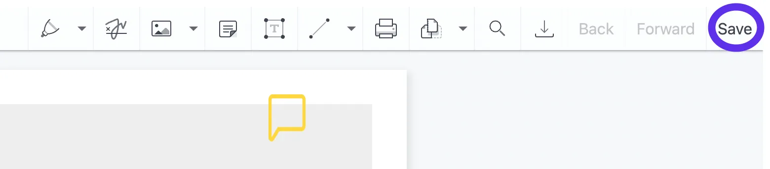 image showing the UI with the save button highlighted