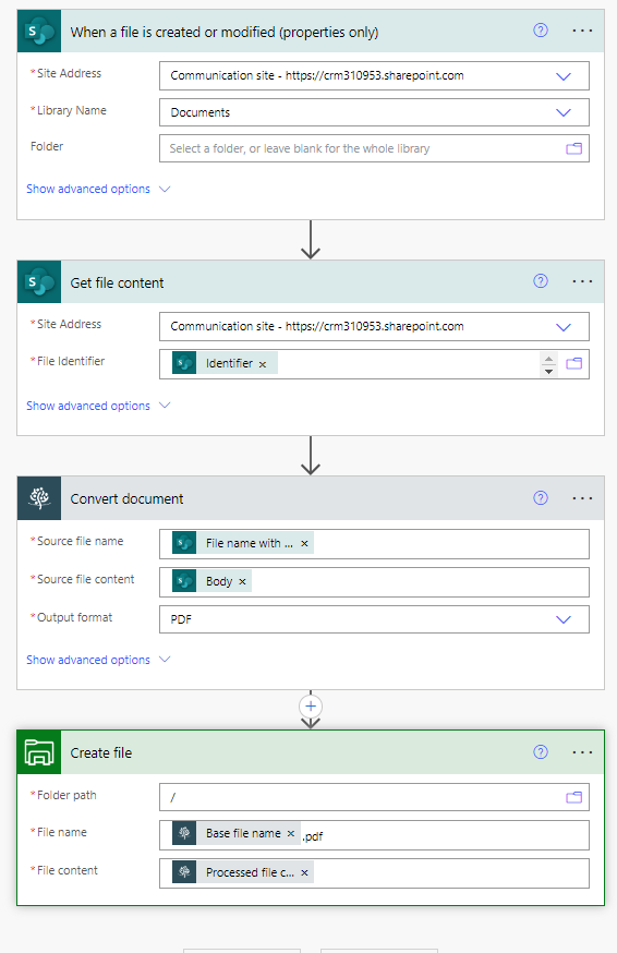 save as pdf using power automate