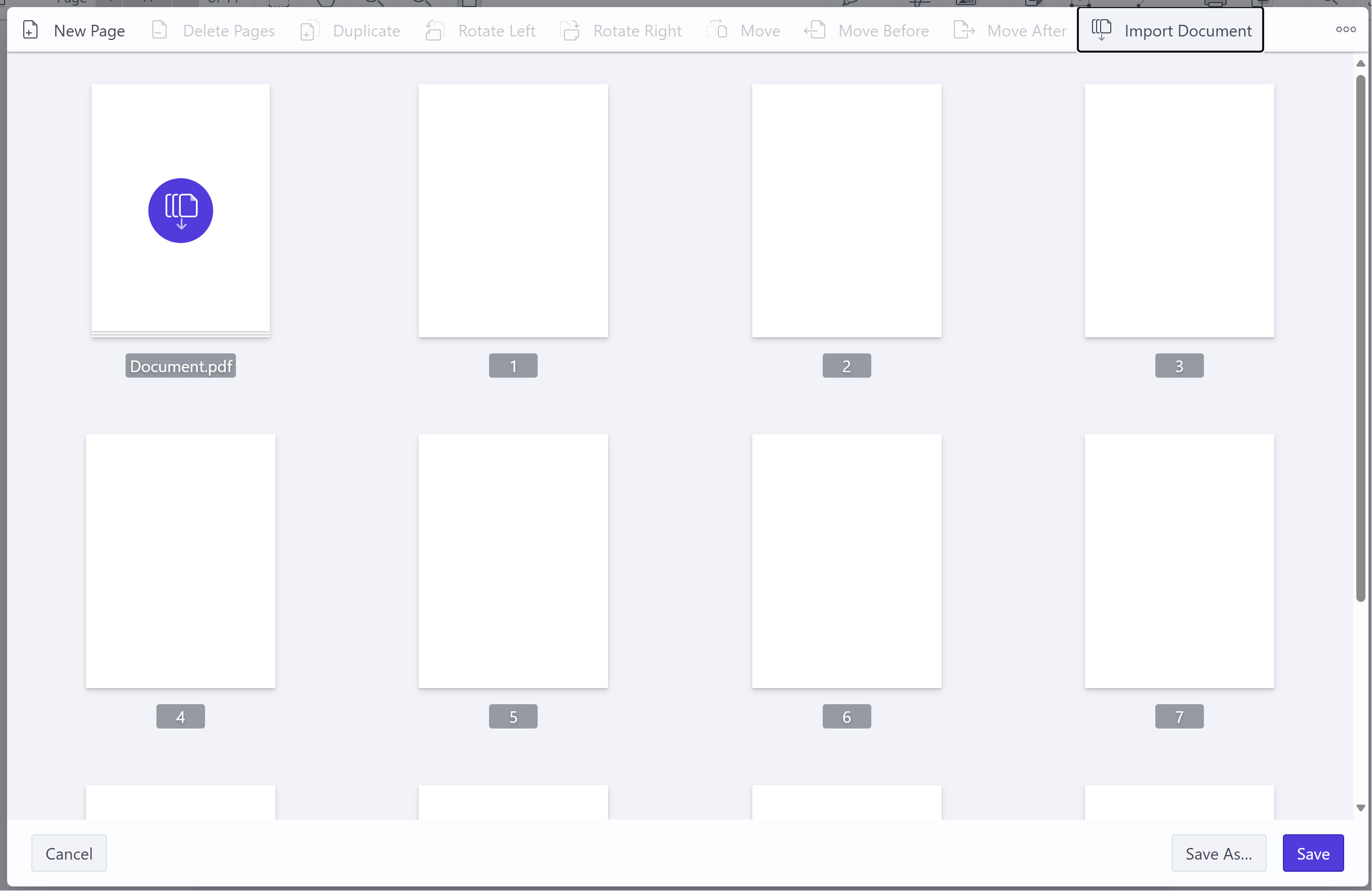 Import Document to be merged