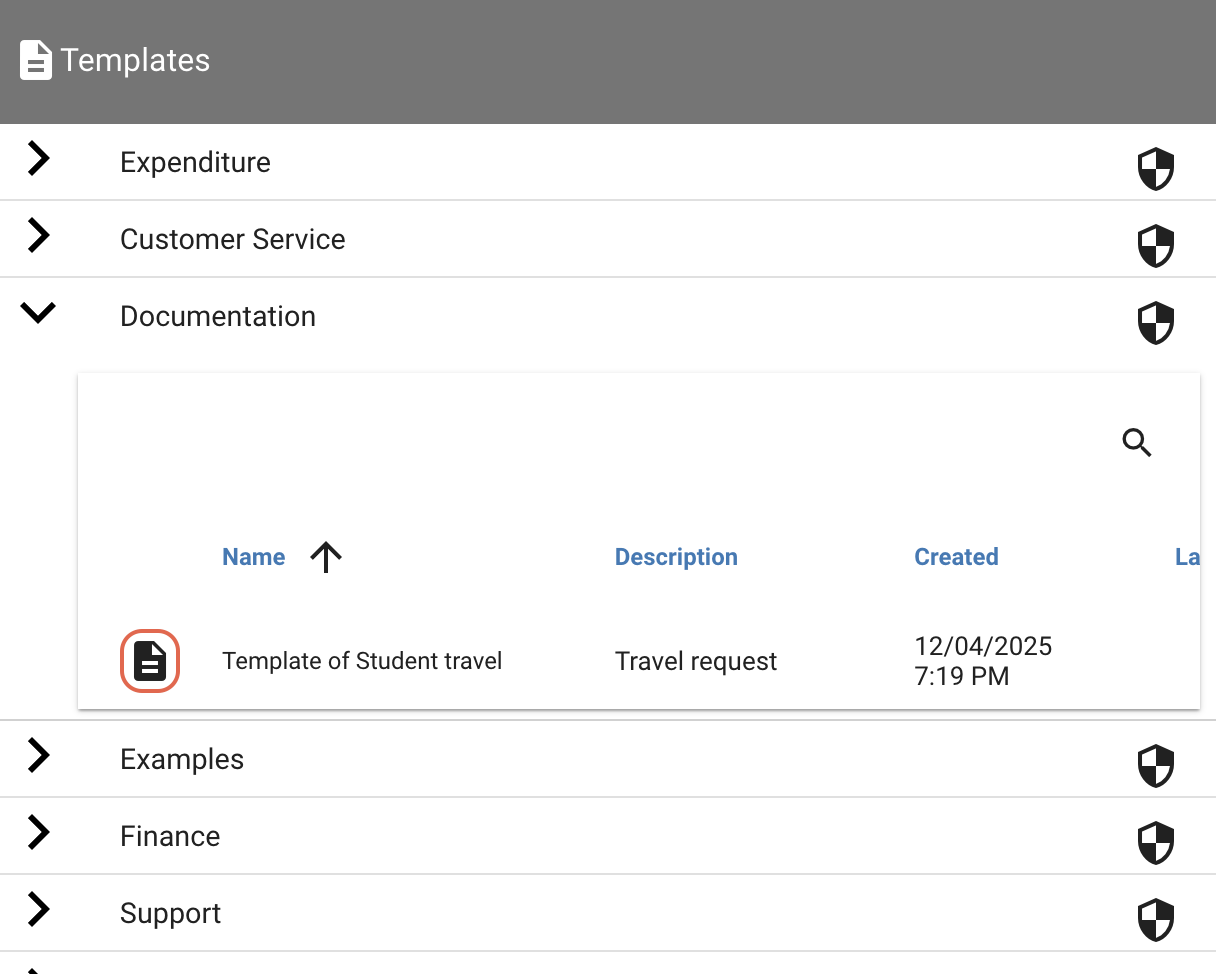 select form template icon