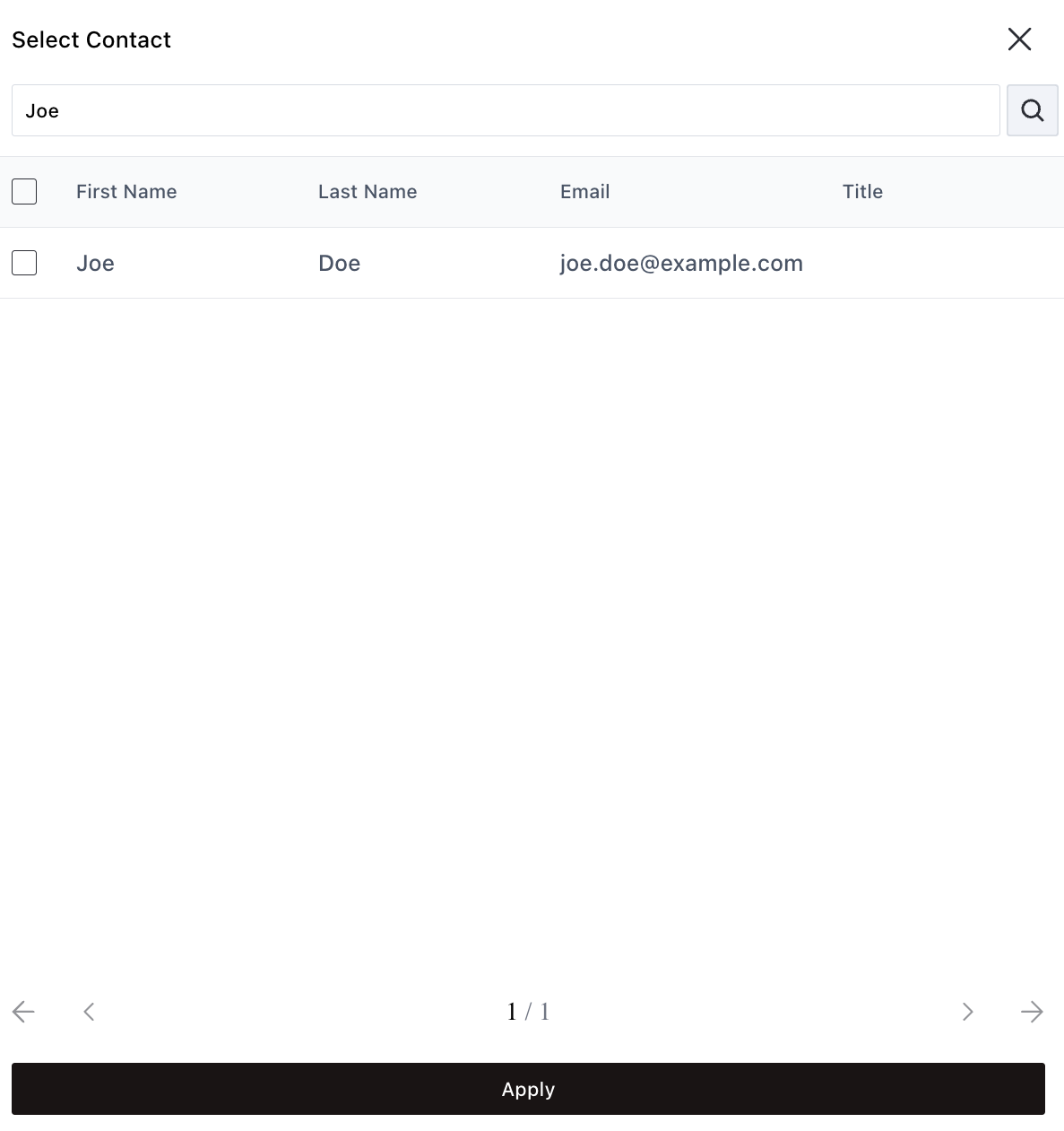 Select internal contacts