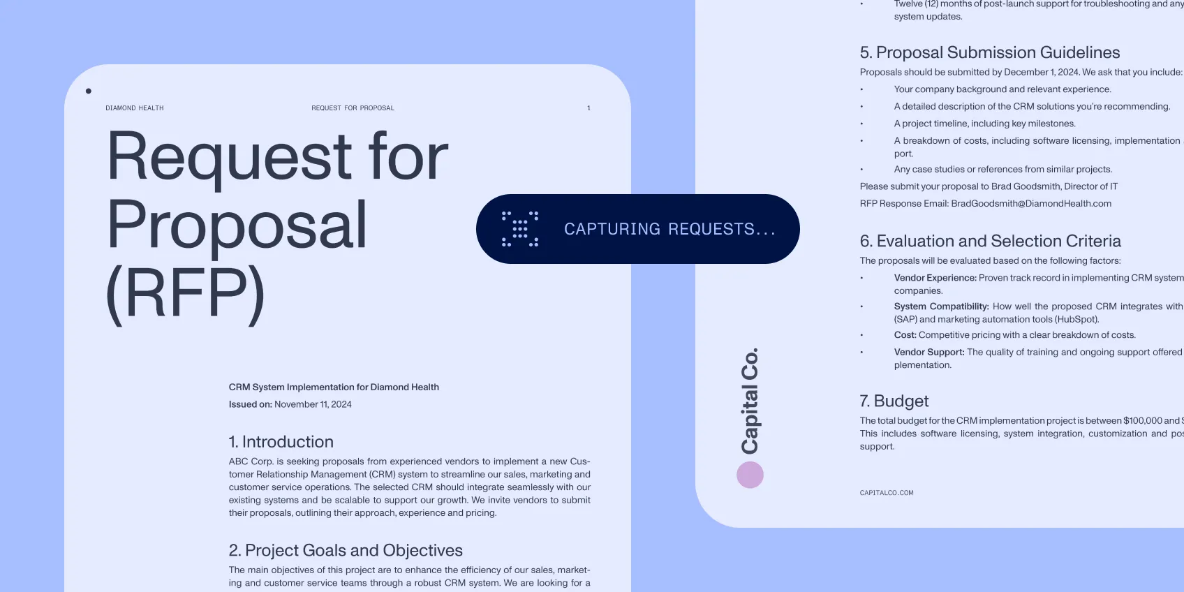 A service request with requester details and supporting files captured into one record.
