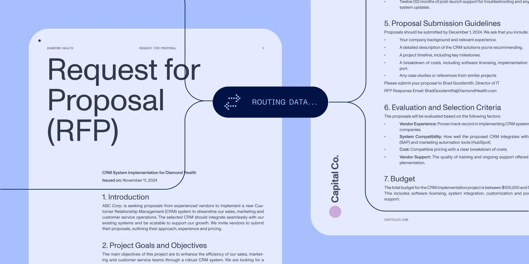A request routed by service and request data to the decisions required before work starts.