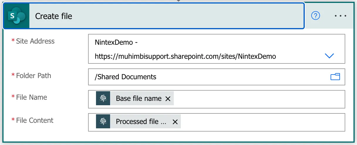 Create a file using Power Automate