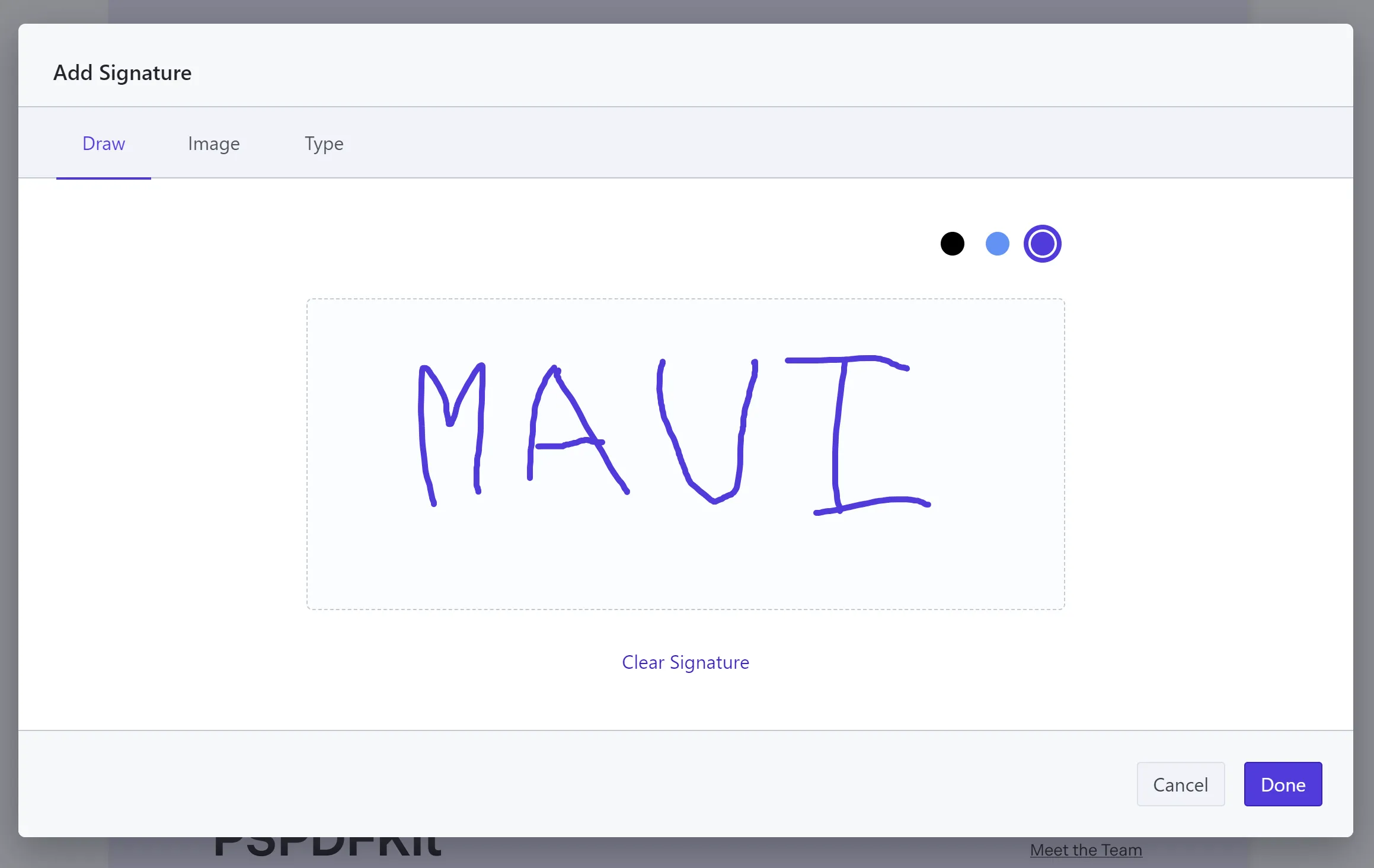Electronic Signatures UI