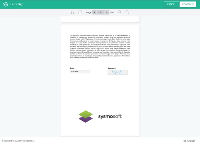 Screenshot of a signed document in the Let’s Sign app