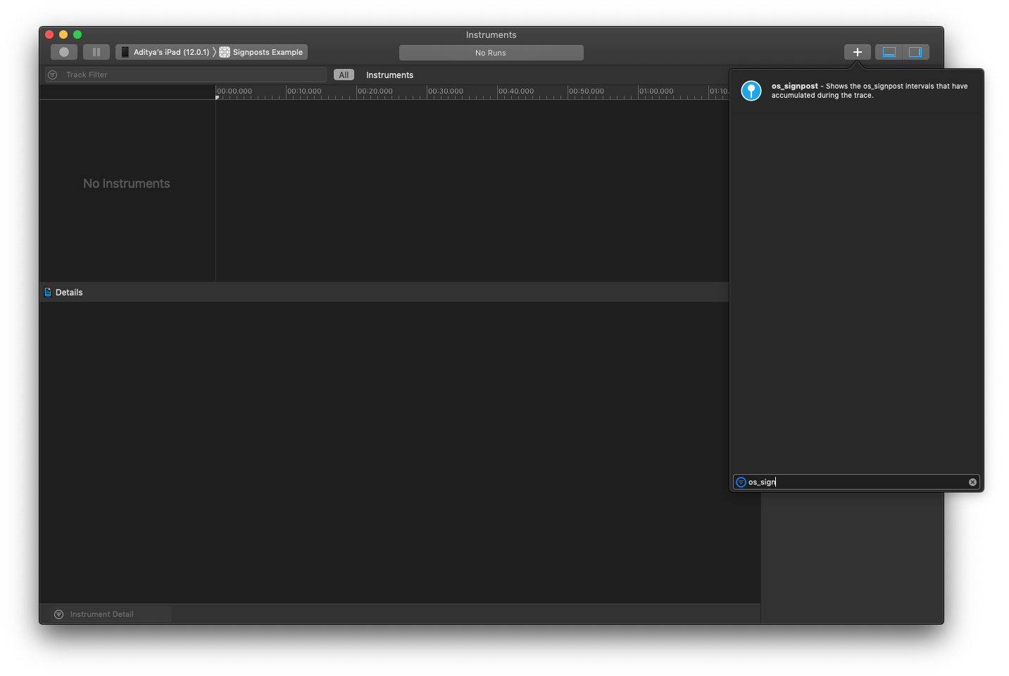 Adding the signpost instrument