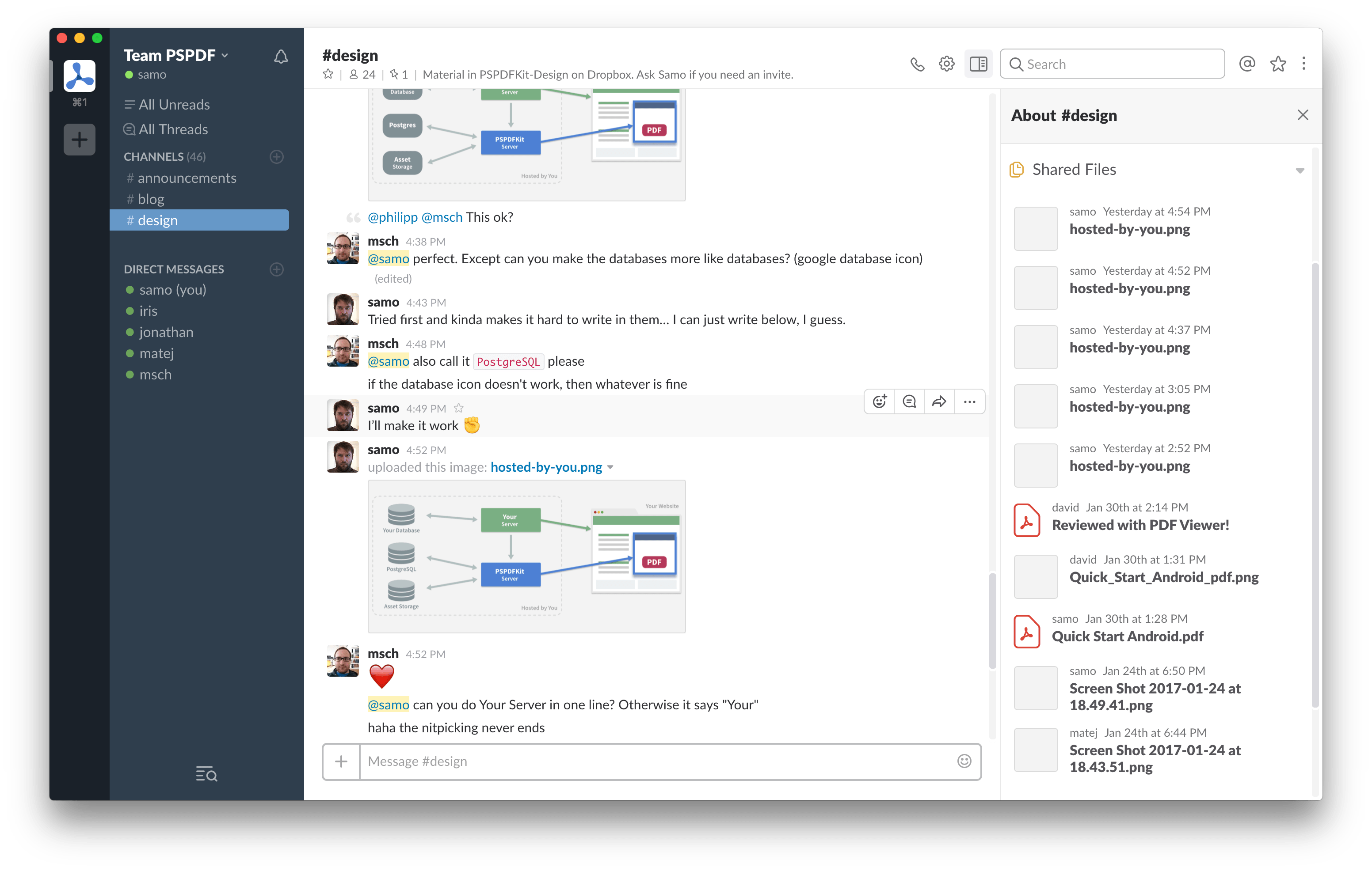 Quick Back and Forths in Slack