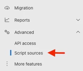 SharePoint Admin Center showing the Script sources link