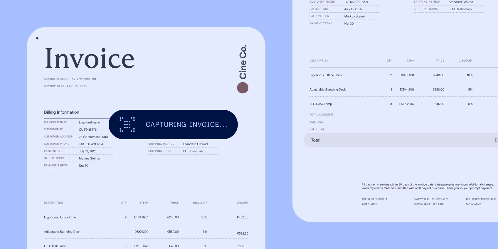 An invoice captured with coding assigned and the required decision collected.