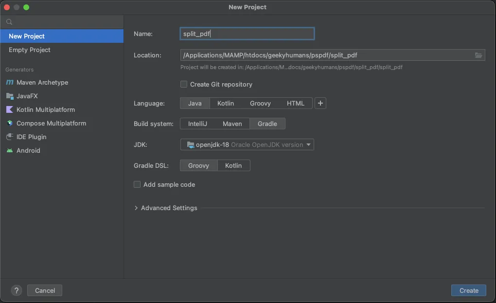 Flatten PDFs Java API Project Setup