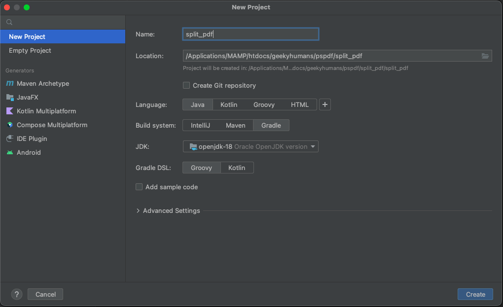 Flatten PDFs Java API Project Setup