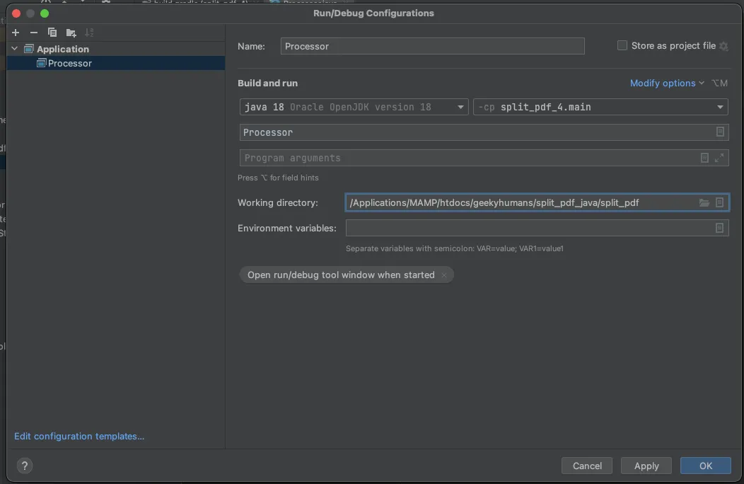 Split PDFs Java API
