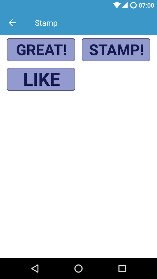 Stamp picker dialog with a custom set of default stamps