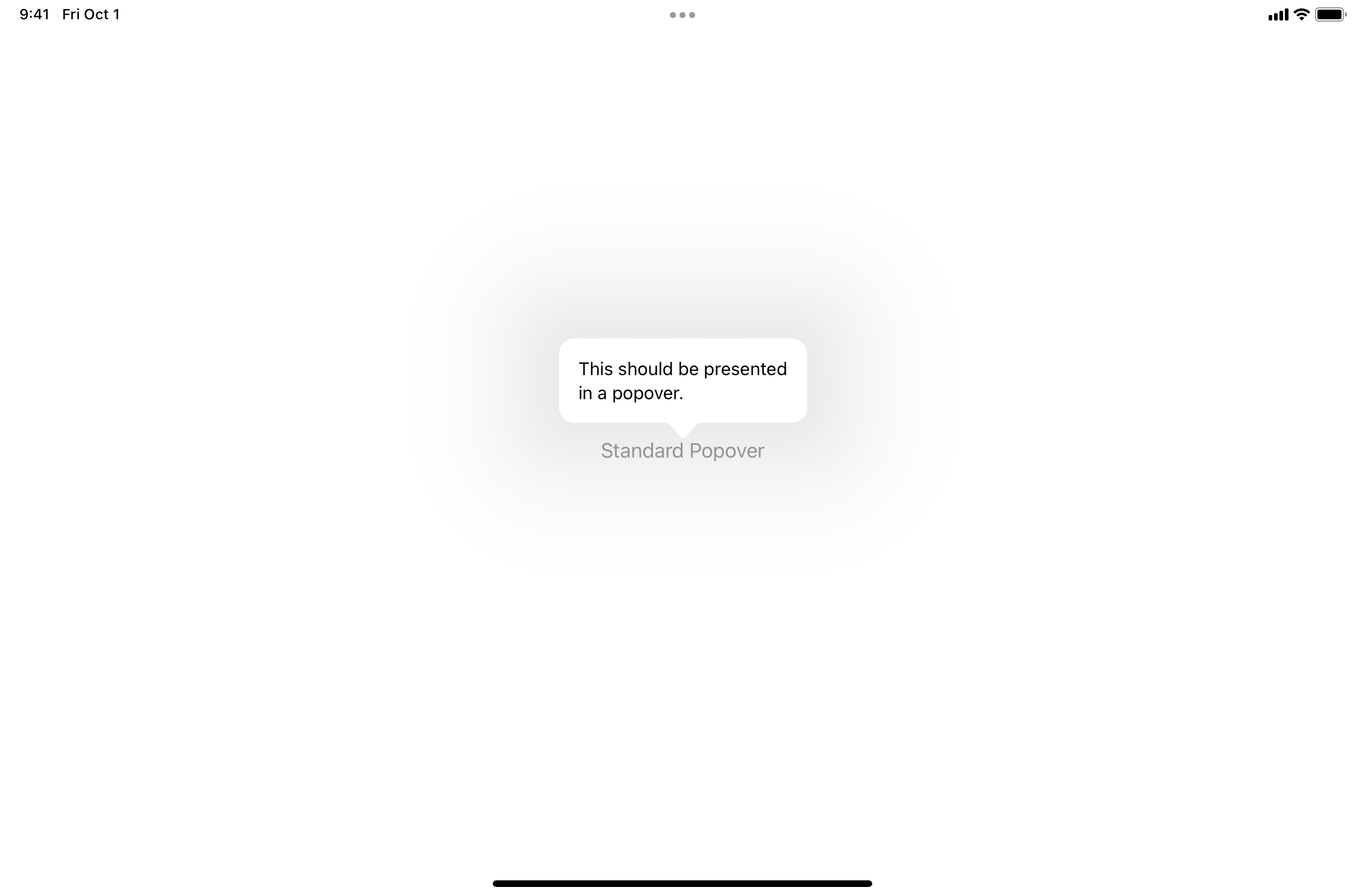 Standard Popover on iPad