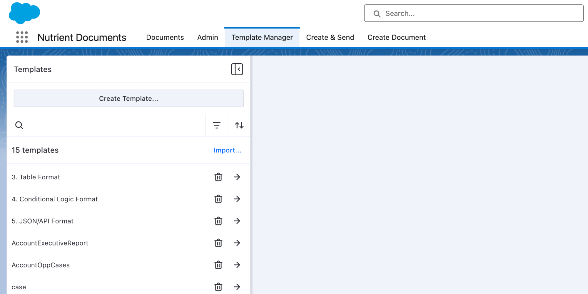 Template Manager in Nutrient Documents