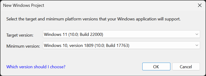 Target and Minimum Platform version