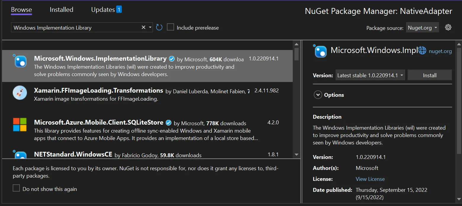 WIL NuGet Package