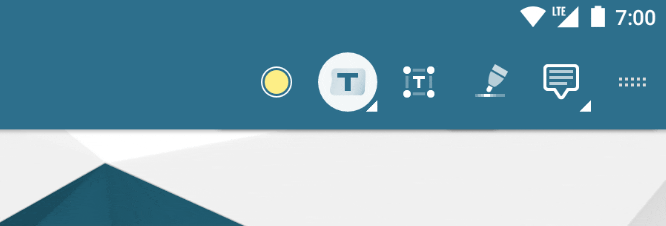 Submenus via long-press gesture
